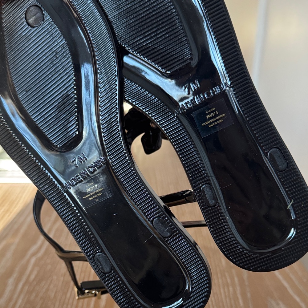 Vince Camuto Patent Leather Black Sandals - Picture 4 of 4